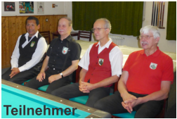 Die Teilnehmer v. l. Javier Camparo,  Lichtenberg | Uwe Rohland, Weiss-Rot-Weiss | Hartmut Hößler, Borsigwalde | Alfred Klohs, Borsigwalde